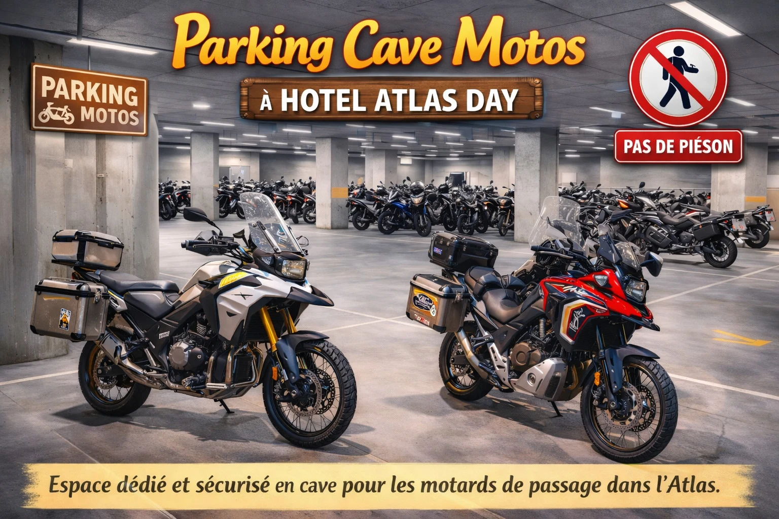 Parking cave motos — Hôtel Atlas Day